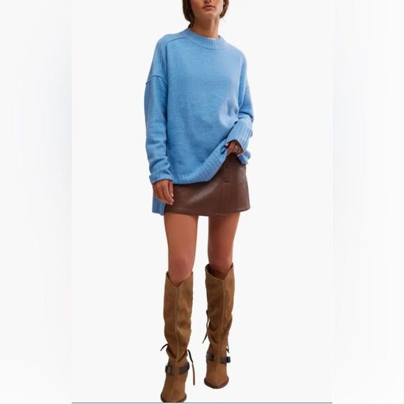 Free People NWT Wynne chocolate vegan skirt -29 - Picture 6 of 10